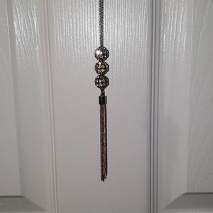 I.N.C. Triple Ball Tassel Necklace